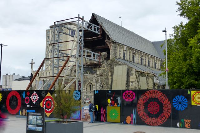 Zerstörte Kathedrale in Christchurch
